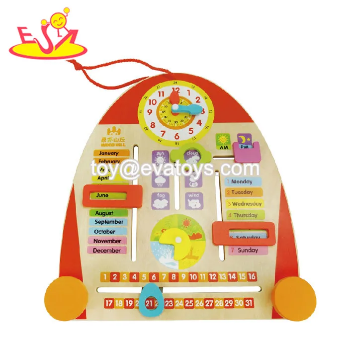 Wholesale Useful Wooden Calendar Toy For Baby For Learning Date Weather