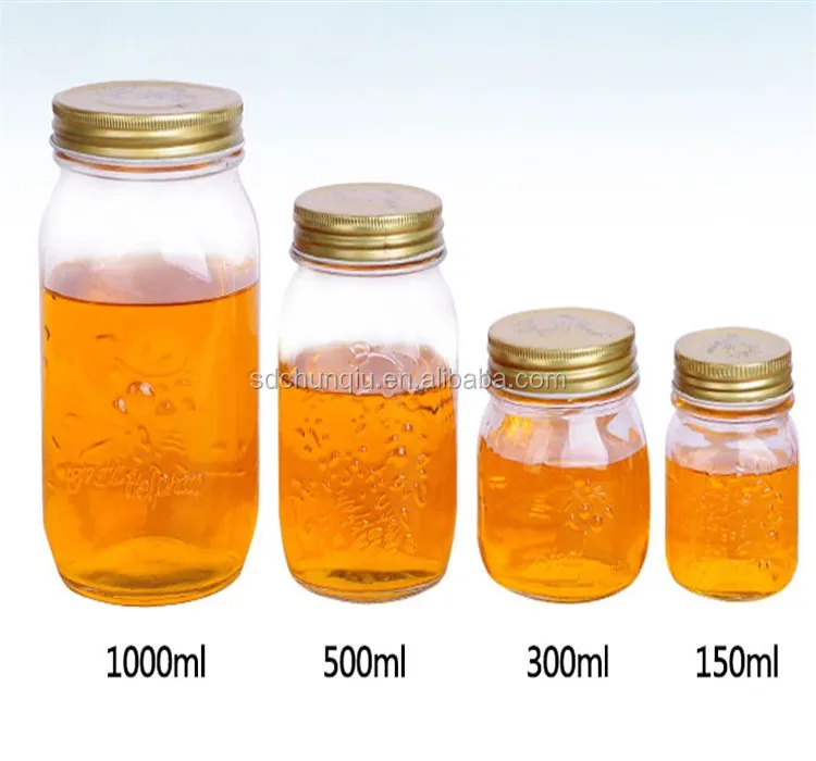 Customize Made Food Grade 150ml 300ml 500ml 1000ml Fancy Embossed Glass