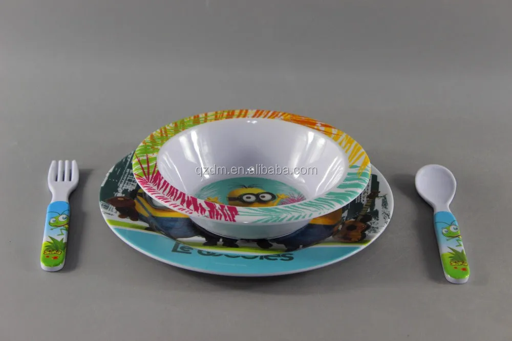 Food Grade Melamine Children Dinner Set Of 4 Piece