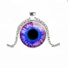 New trends round glass cat eye pendant time gemstone charms necklace