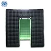 2 doors Black Exterior and White Interior Inflatable Photo Booth Enclosure Tent With Color-Changing Led Light