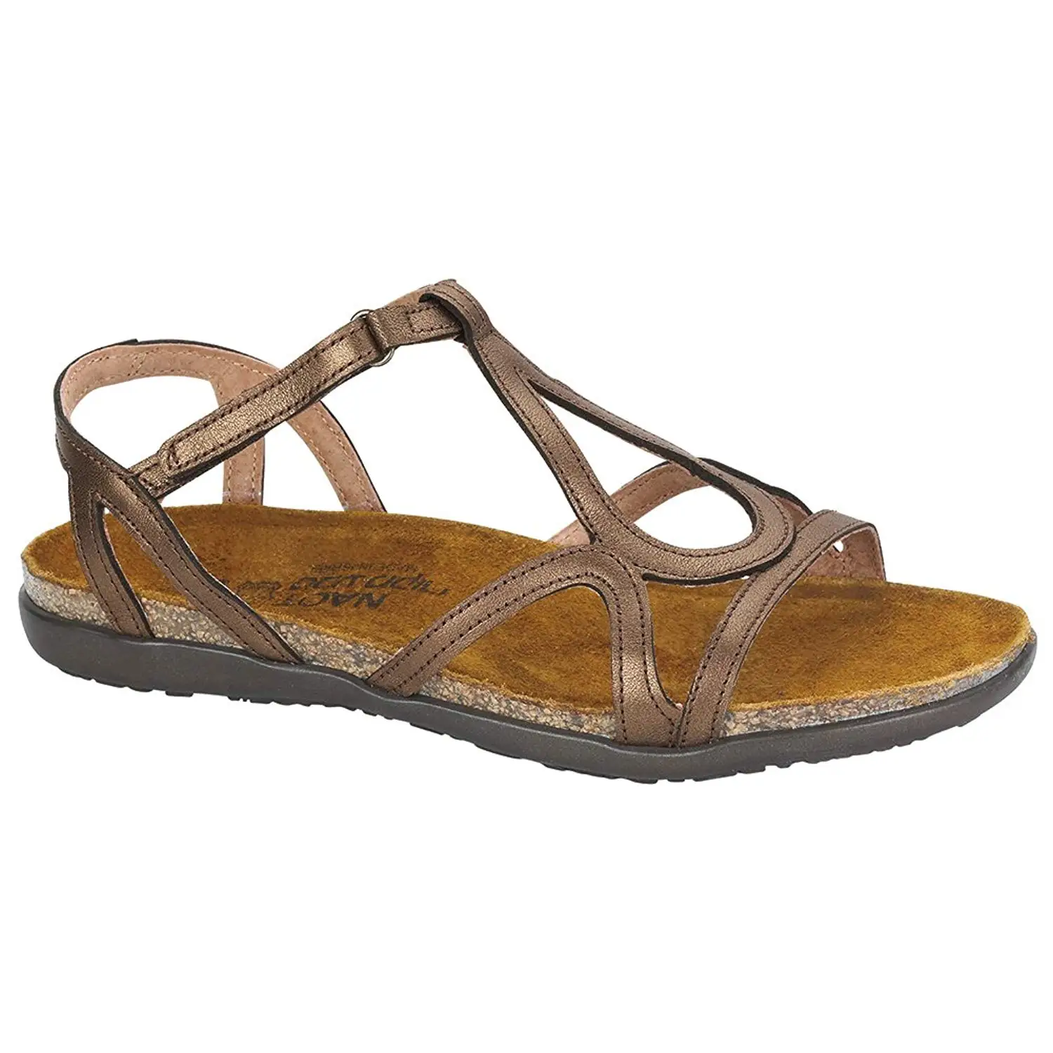 NAOT Dorith Flat Elegant Women Sandals, Grecian Gold Leather,Size - 41