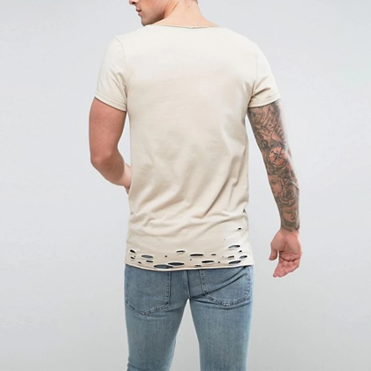 camisetas rasgadas hombre