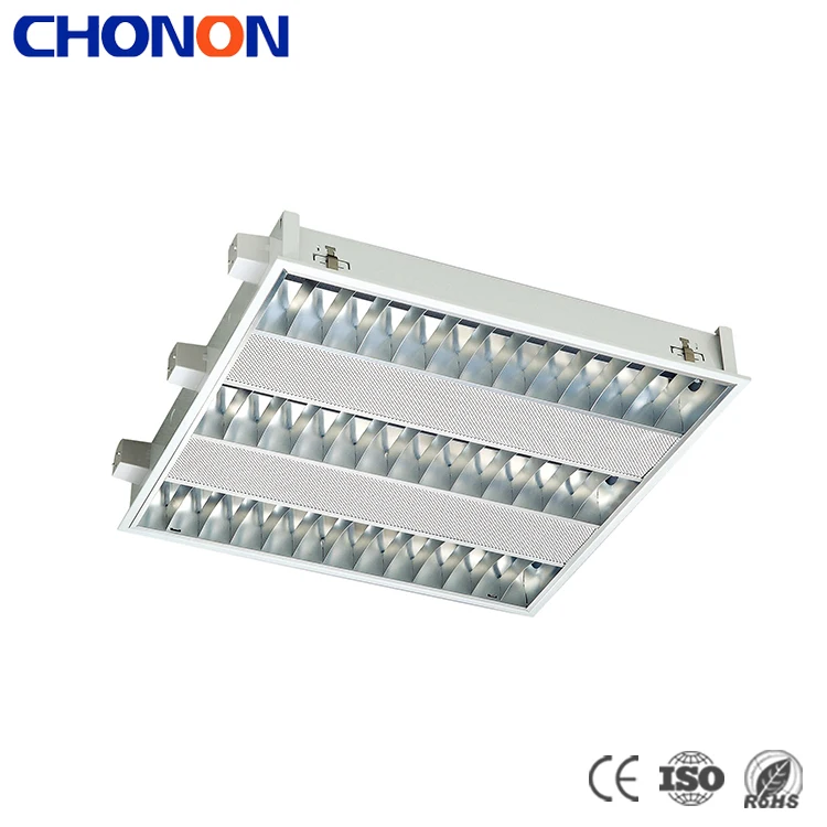 White 1195x295x85mm Recessed Lighting Grid Fixture For Double Led Tube