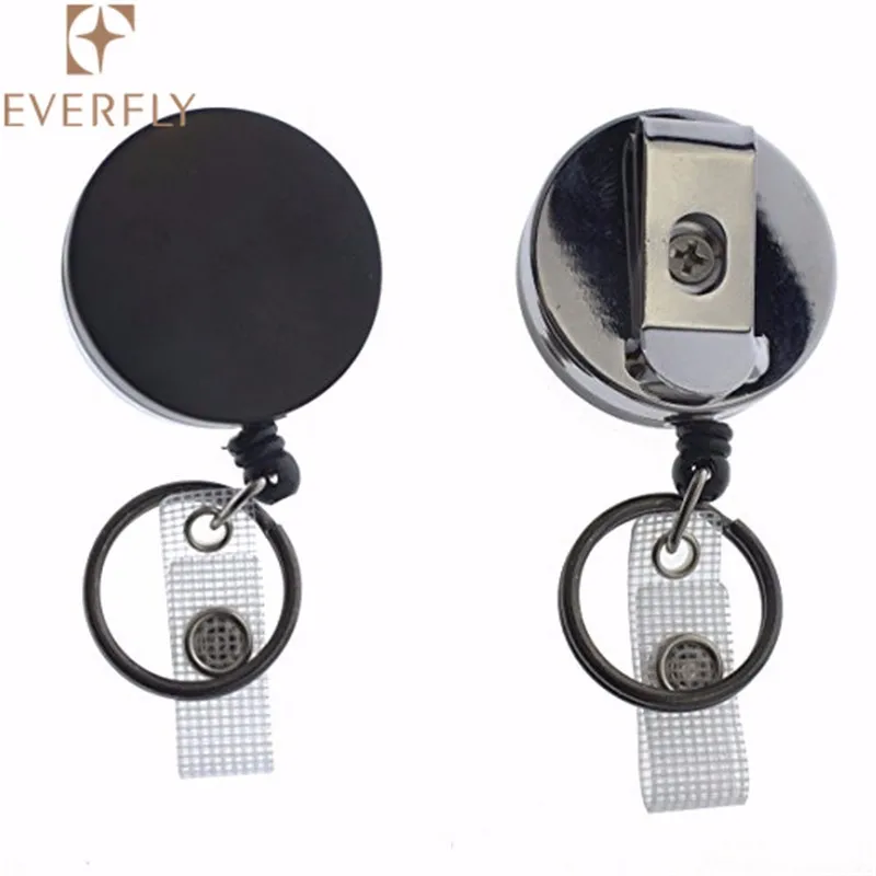 Steel Cord Retractable Pull Key Holder Key Reel Badge Reel With Split