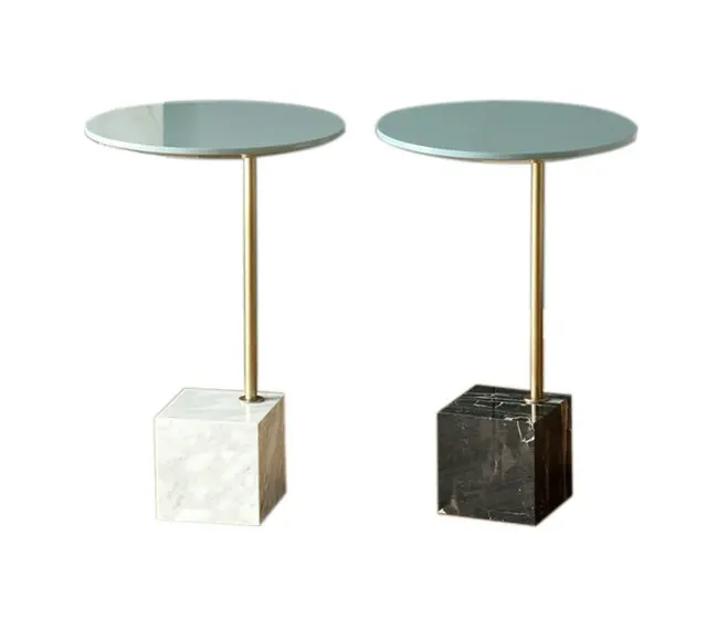 Moderne luxe end tafel ontwerp kleine marmeren voet ronde bijzettafel voor woonkamer meubels