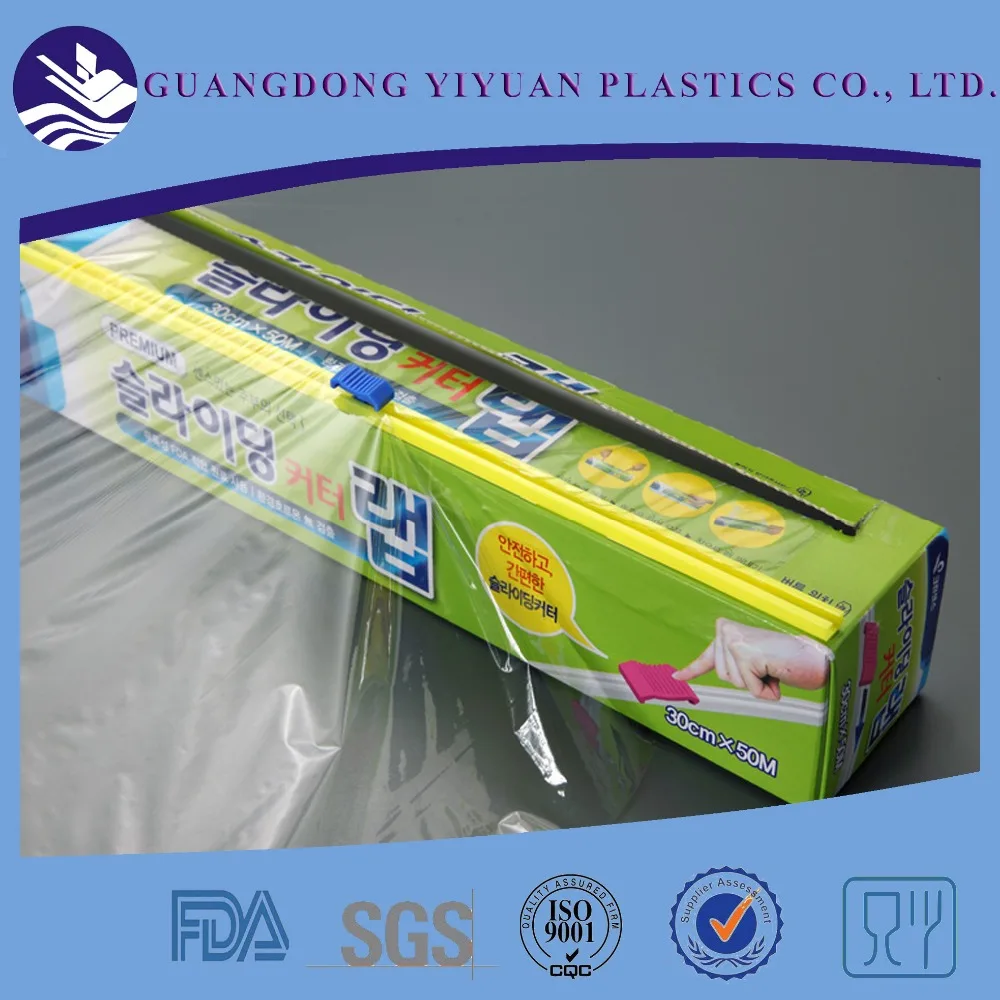 cling wrap with slide cutter