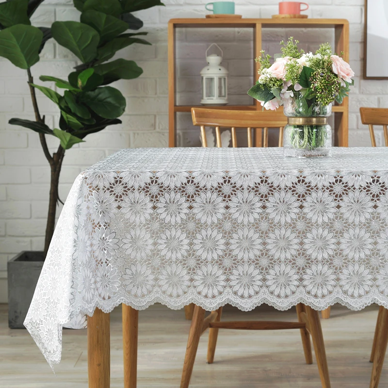 Wholesale Oilproof Lace Flower Coating Vinyl Tablecloth - Buy Vinyl ...