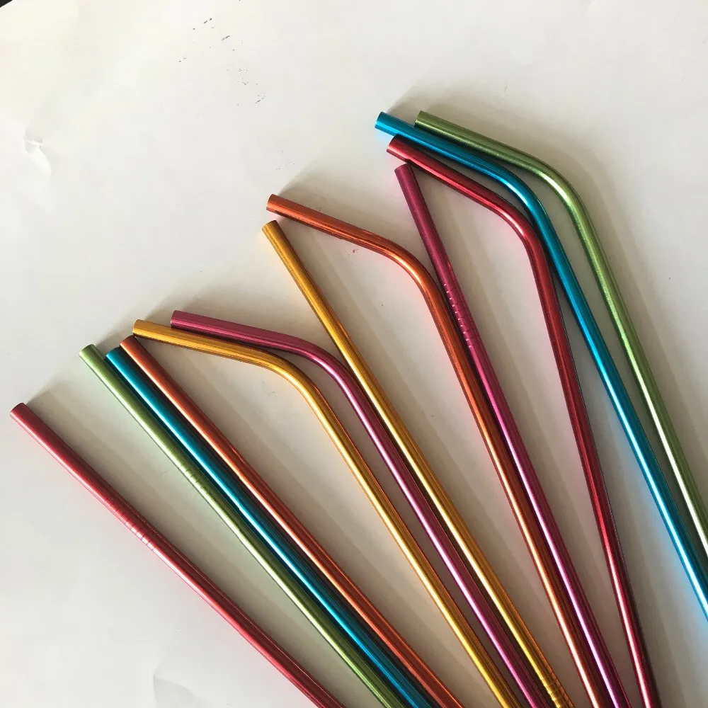6mm Food Grade Aluminum Straw Stainless Steel Drinking Straw With