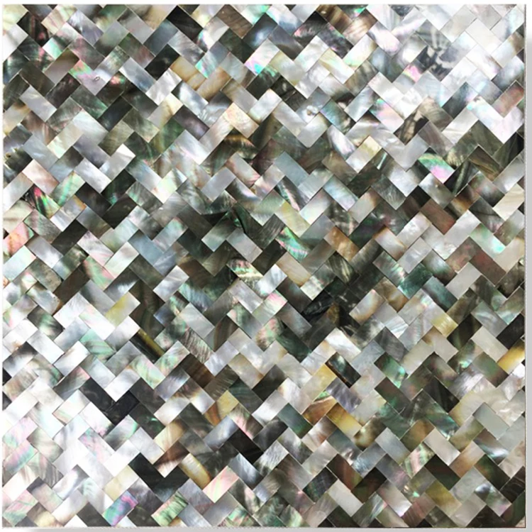 Natural Mother of Pearl Oyster Mini Brick Shell Mosaic Tile for Bathroom / Kitchen Backsplashes 12" X 12"