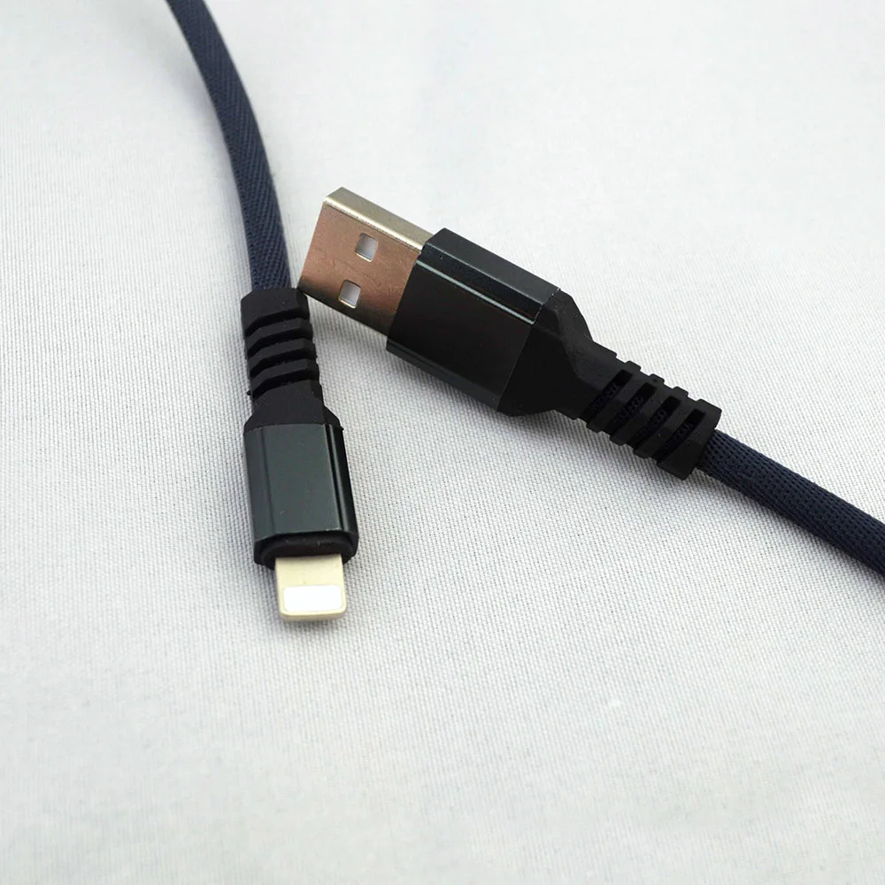 Top quality durable thick cloth braided usb data sync charging cable for iphone with custom logo - ANKUX.COM