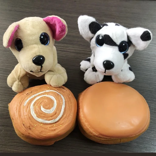 plush dog with puppies inside