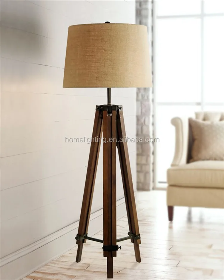 TL145 Vintage Wooden Adjustable Tripod wooden lamp