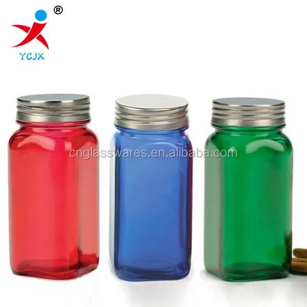 glass spice jars with metal lids