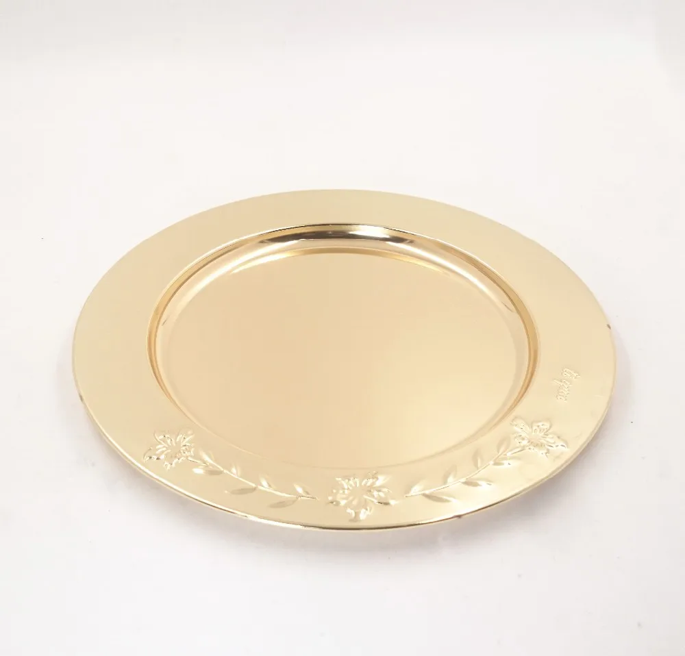 26 Years Factory Whole 14inches Metal Gold Charger Plate 26 Years Factory Whole 14inches Metal Gold Charger Plate Stainless Steel 35cm Wedding Plates