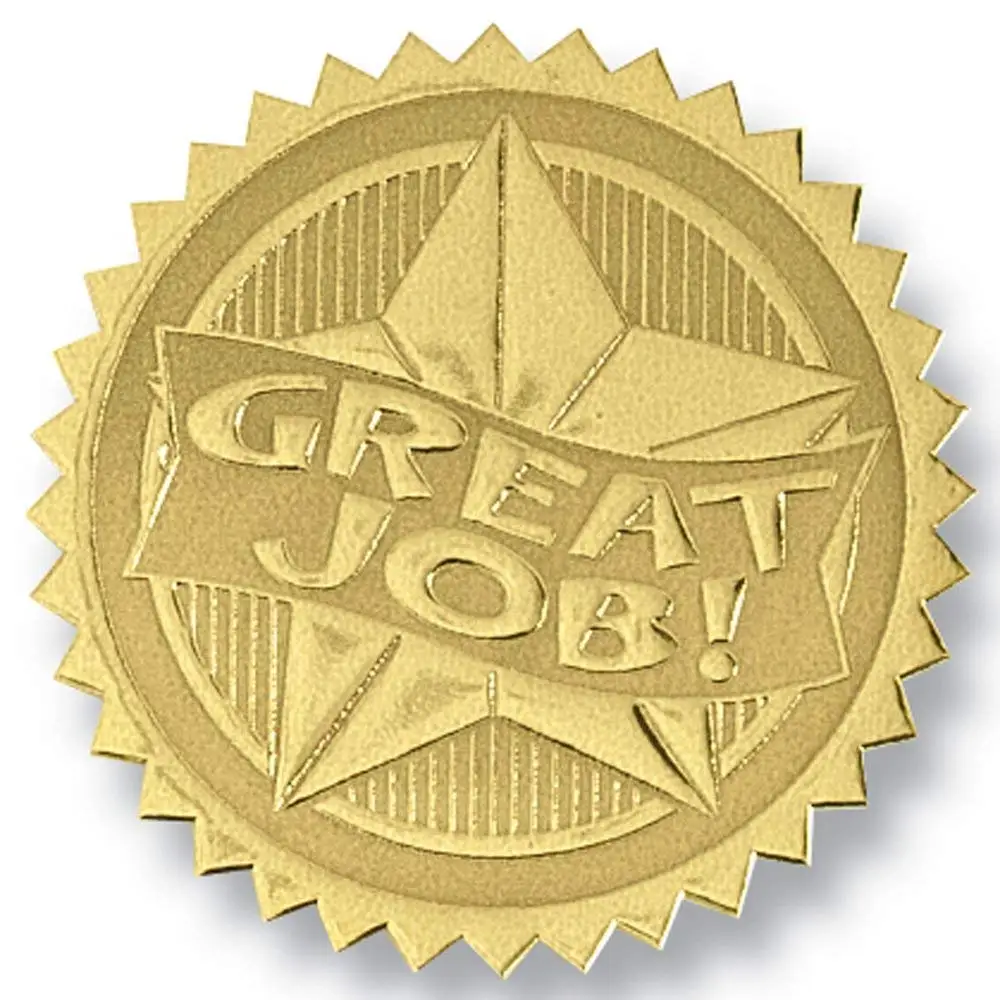 Buy Deluxe Embossed Achievement TwoTone Gold Foil Certificate Seals, 2