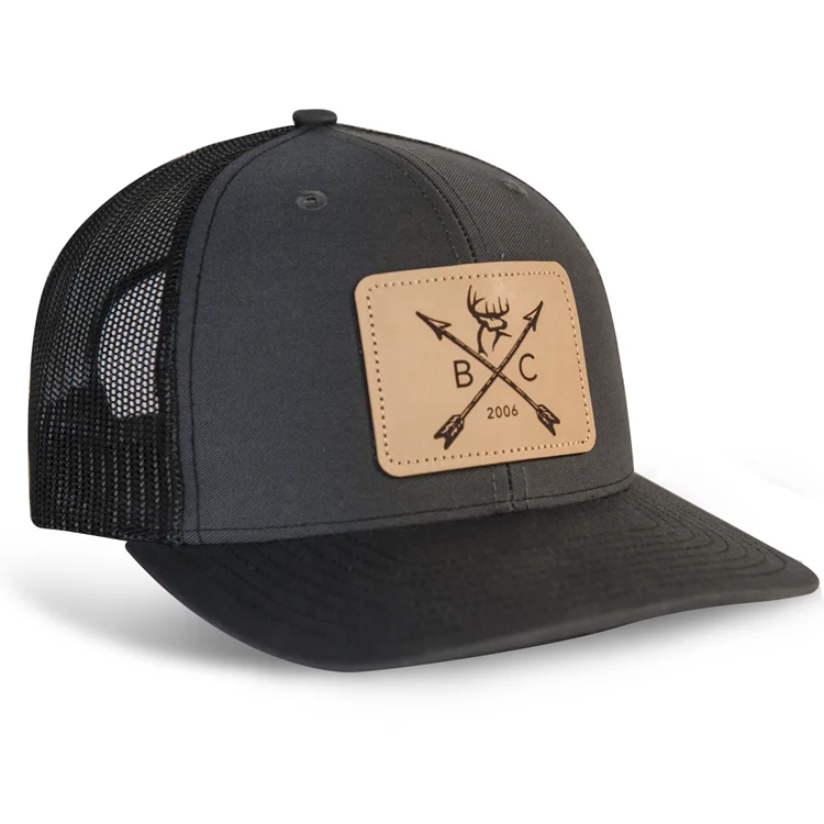 

Trucker Hat with Leather Patch,50 Pieces, Black ,grey ,navy blue,khaki, army green red, yellow