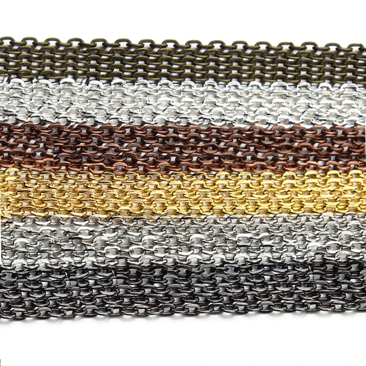 Factory Price Girl men gold plated chains designs in bulk necklace link colored iron chain for jewelry making supplies