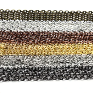 Factory Price Girl men gold plated chains designs in bulk necklace link colored iron chain for jewelry making supplies