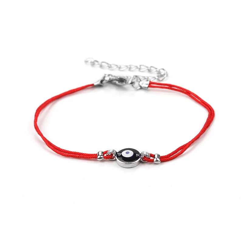 925 Sterling Silver String Rope Bracelet Red Thread Evil Eye Bracelets