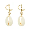 Small Wrapped cowrie shell Beach earrings