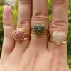 18 kg gold heart rainbow ring cz ring