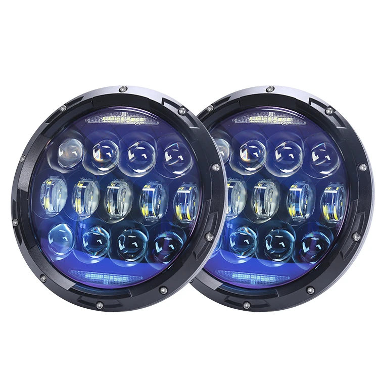 7'' 7 Inch 130W Led Round Projector Headlight Original OSRAM Chips High Low Beam High Lumen Halo DRL Angel Eyes for Jeep JK