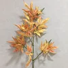 gradient color artificial silk cloth maple leaves for decoration