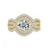 RZZ-019C yellow gold ring set most popular birthday gift fancy women jewelry