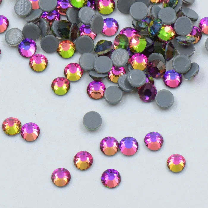 Rainbow vitrail medium iron-on crystal glass stones hot fix rhinestones for bikini