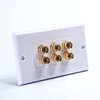 Gold Plated 6 Banana Plug Wall Plate with for Component Video and Stereo Audio Connections(White)
