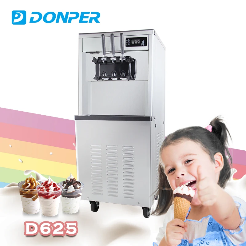 Donper soft ice cream machine price D625 with pre-cooling machine ...