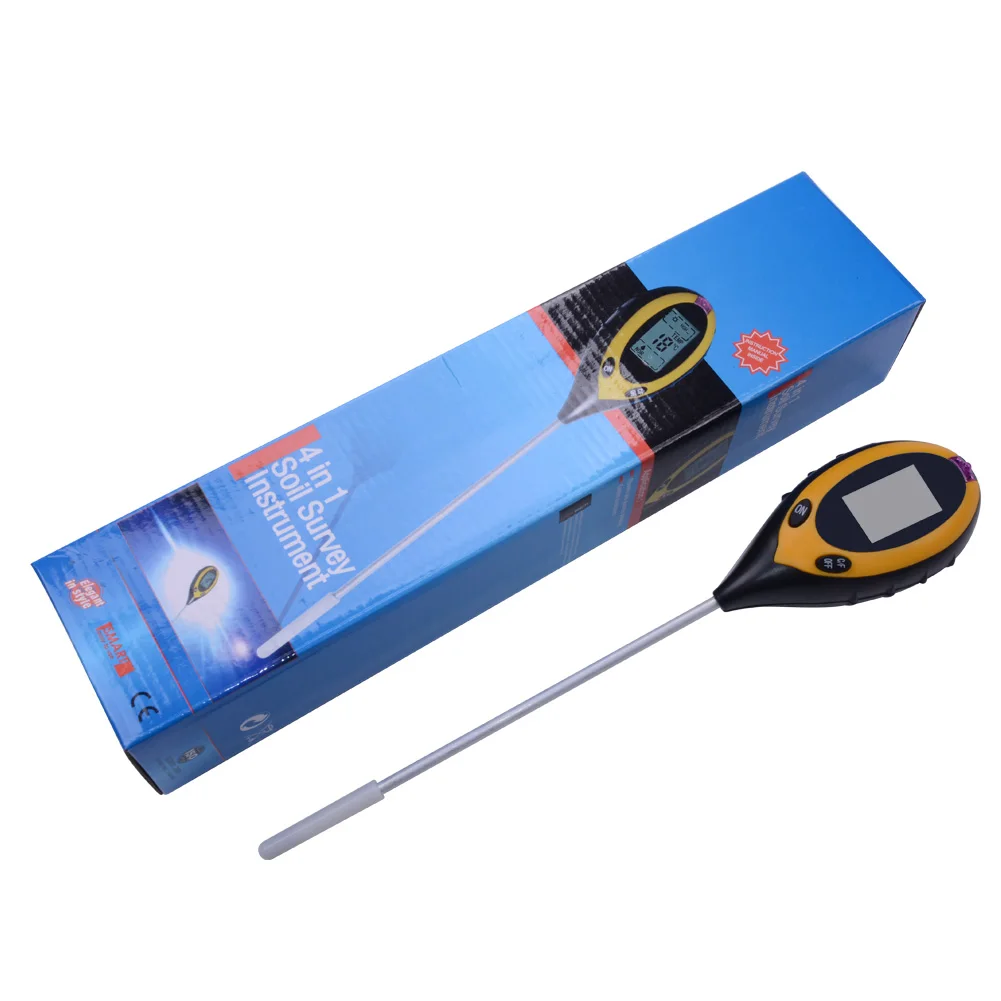 Hot Sale Digital 4 in 1 Soil PH Meter Professional LCD Display Temperature Moisture Sunlight PH Garden Plants Soil Tester Meter