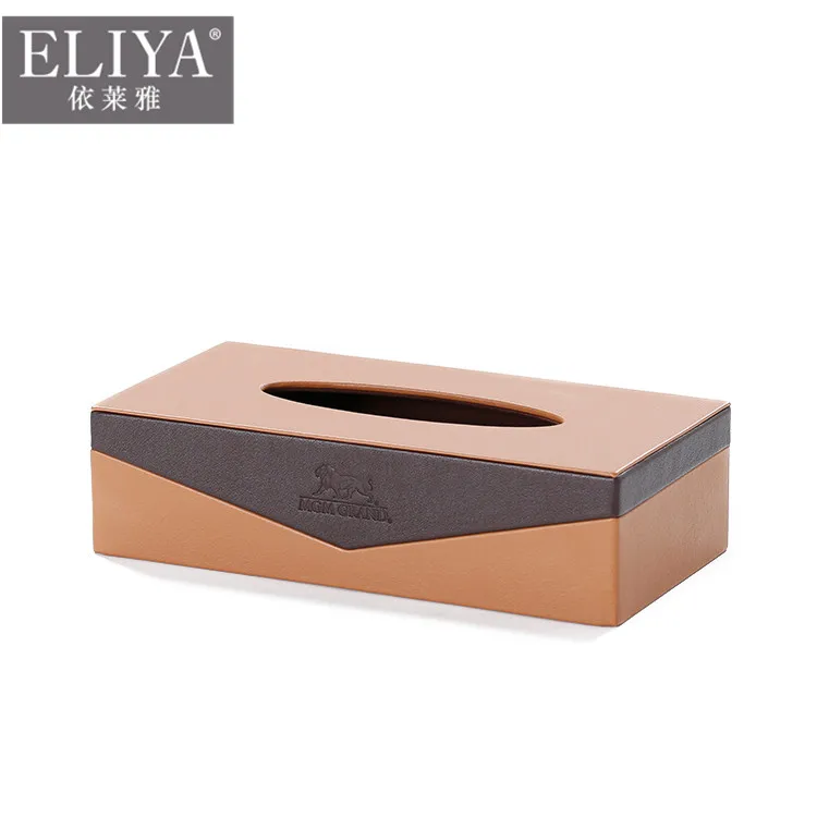 ELIYA elegant foldable leather tissue box holder for hotel use