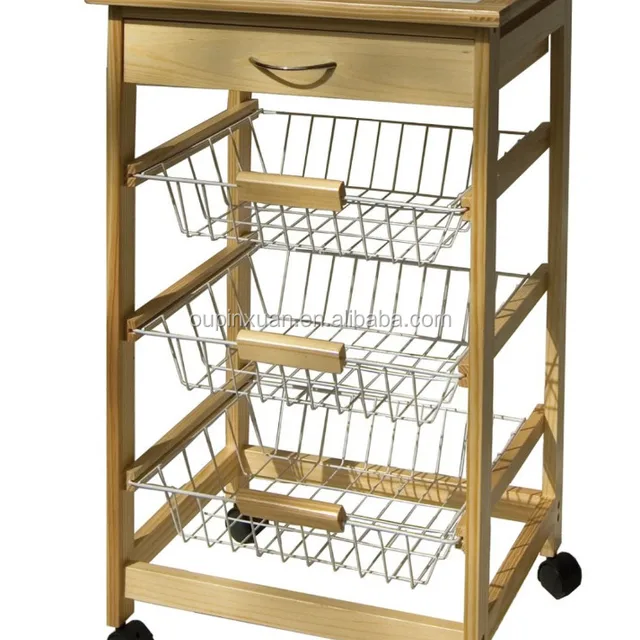 Bamboo Kitchen Trolley Cart Yuanwenjun Foldable Kitchen Food Cart Bamboo Trolley With Basket And Drawer