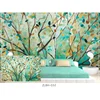 Natural material multi color bodhi tree mural wallpaper 3d forest for living room