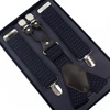 Men's Trousers Personalized Button Blue Suspenders With 4 Metal Clips Elastic Straps