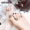Metallic Flash Toe Nail False Tips