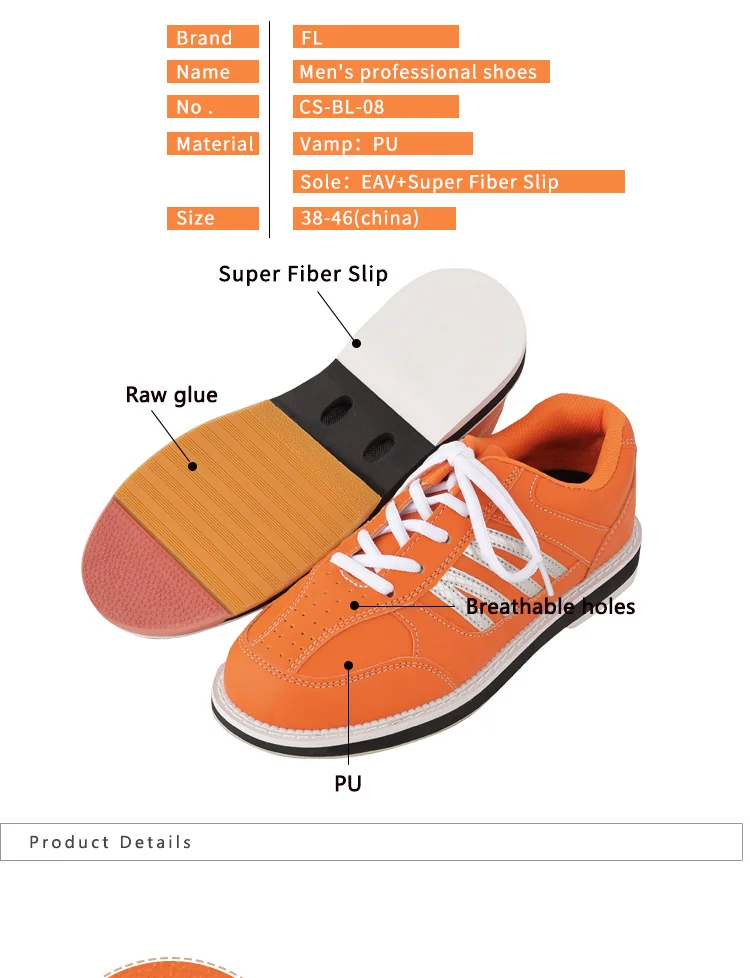 High Quality Pu Orange Bowling Private Shoes For Men Bowling Shoe Buy