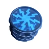 4 Piece 2.5" Aluminum Lightning Pattern Clear Top Herb Grinder