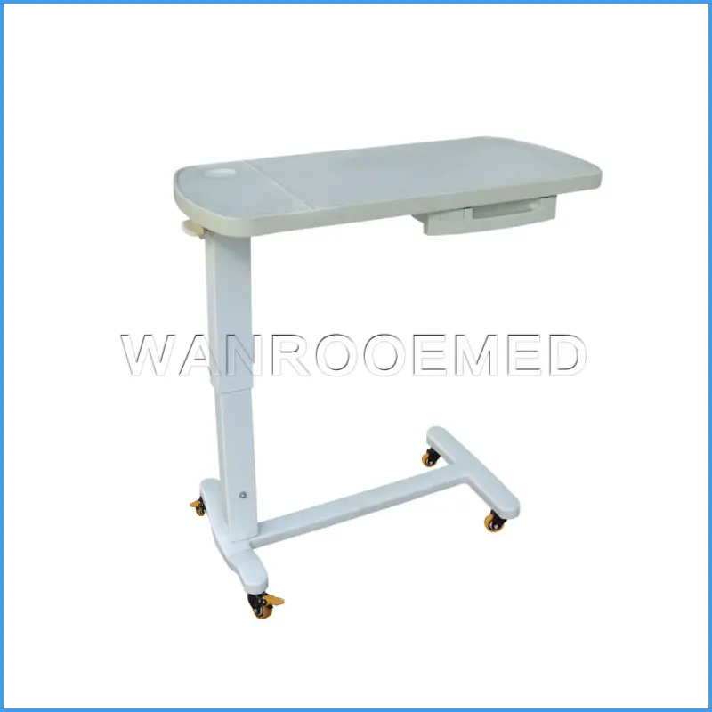 Bdt001d Hospital Rolling Adjustable Over Bed Table With Drawer And ...