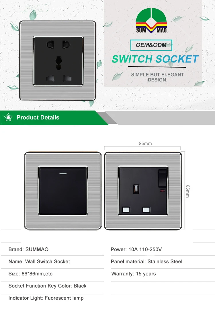 Luxury Black Color Electric Antique Push Light Electrical Wall Switch