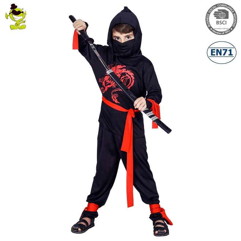 Halloween Dress Up Party Cosplay Ninja Costume Cool Red Dragon Ninja