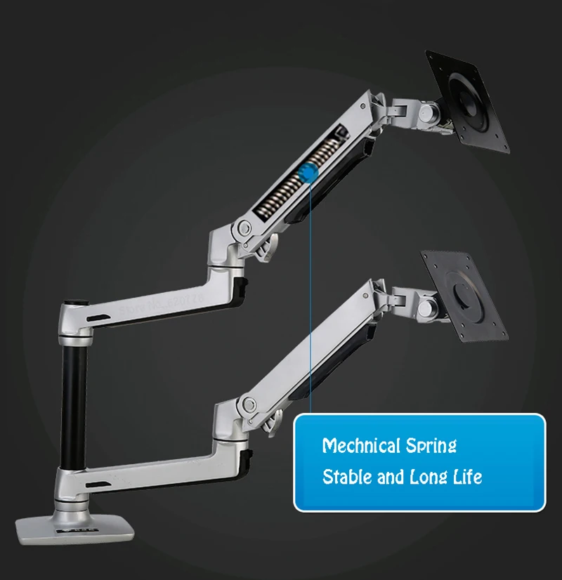Mechanical Spring Full Motion 1732 Inch Dual Monitor Holder Mount Arm