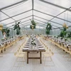 Farmhouse style wedding wood rustic Banquet Event rental Wedding Tables