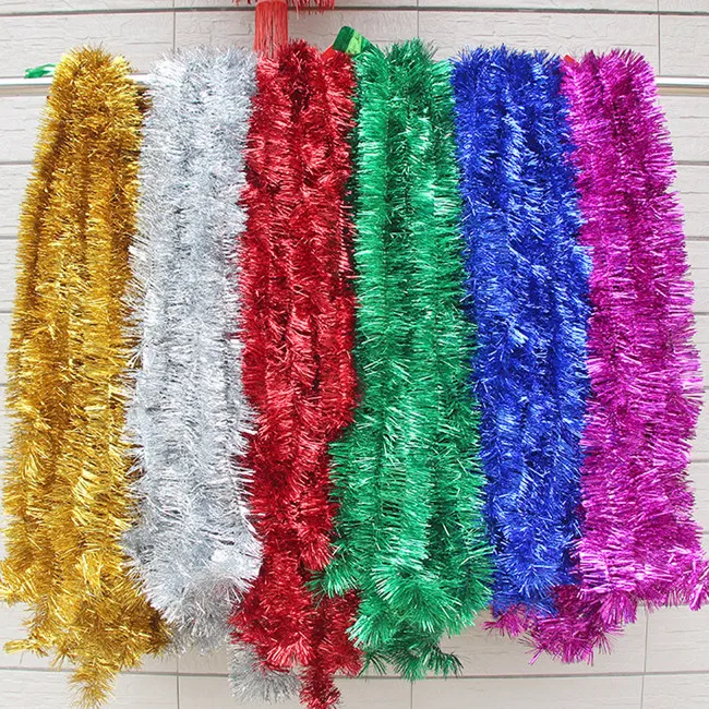 Wholesale Christmas Tinsel Garland .colorful Tassel Party Garland