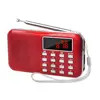 Red Portable Digital Tuning FM AM Radio with MP3 Music Player Flashlight Retekess PR11