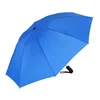 Pure color auto open and close three folding umbrella