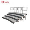 TourGo Mobile Carpet Portable Stage Systems Movable Risers with Guardrail for Choirs