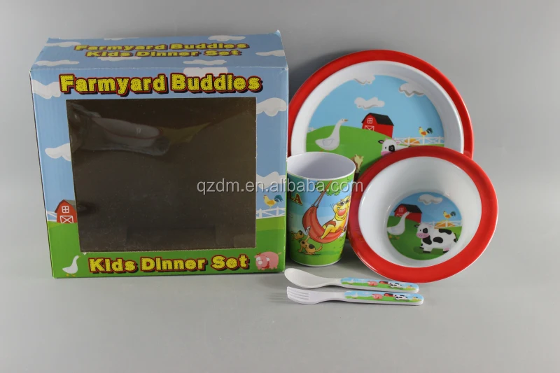 5PCS Melamine children dinnerware set Tableware set